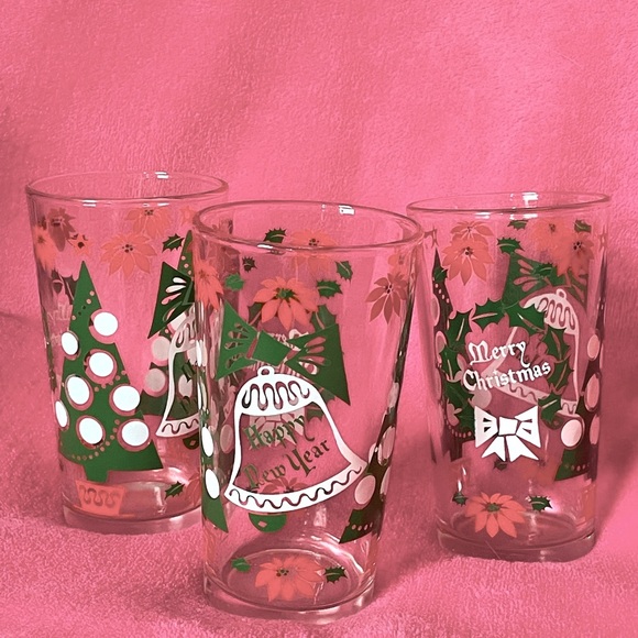 Holiday Glasses (1 Set of 3) Merry Christmas & New Years Tumblers - Picture 5 of 5